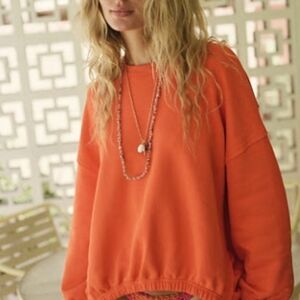 Free People Orange Sweatshirt